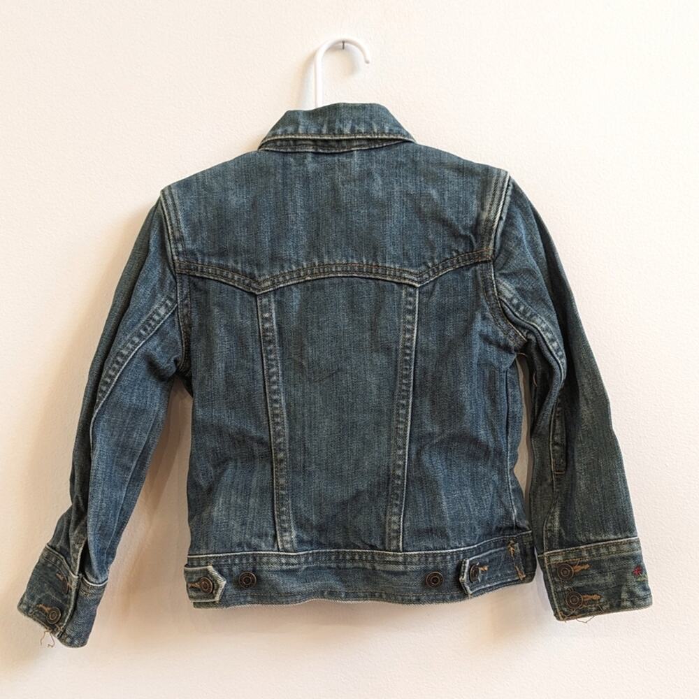 Vtg Y2K Gap Denim Jacket Girls Sz 4-5T Embroidered - Picture 4 of 6